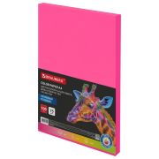 Бумага цветная BRAUBERG, А4, 75 г/м2, 100 л., НЕОН, розовая, для офисной техники, 116669