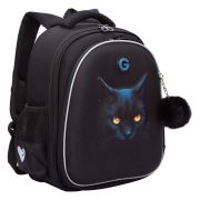 Ранец GRIZZLY анатомическая спинка, c брелоком, для девочек, «I'M HERE», 36х28х20 см, RAz-586-6/1