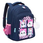 Рюкзак GRIZZLY школьный, анатомическая спинка, 3 отделения, для девочек, «COOL 2DAY», 40х27х20 см, RG-561-1/3
