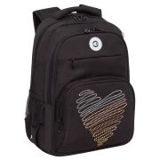 Рюкзак GRIZZLY школьный, анатомическая спинка, 2 отделения, для девочек, «DIAMOND HEART», 39х30х20 см, RG-568-3/1