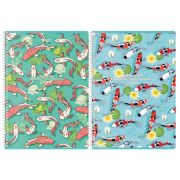 Тетрадь А4, 96 л., BRAUBERG, гребень, клетка, TWIN-лак, «Карпы Кои» (микс в спайке), 405313