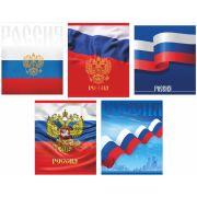 Тетрадь Lamark «Россия. Флаг», А5, 165х205 мм, 48 л., на скобе, клетка, обложка - мелованный картон