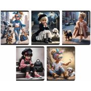 Тетрадь Lamark «Маленькая модница», А5, 165х205 мм, 48 л., на скобе, клетка, обложка - мелованный картон,  ламинация soft touch, закругленные углы