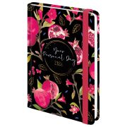 Ежедневник датированный 2026 с резинкой 145х203 мм, А5, BRAUBERG, твердый, фольга, «Гранаты», 117333