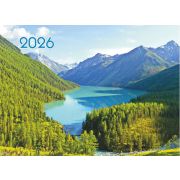 Календарь квартальный на 3-х спиралях 3-х блочный 2026 «Голубое озеро», Lamark