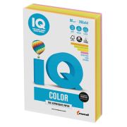Бумага цветная IQ color, А4, 80 г/м2, 200 л. (4 цвета x 50 листов), микс неон, RB04