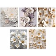 Тетрадь Lamark «Жемчужные цветы», А5, 165х205 мм, 48 л., на скобе, клетка, обложка - мелованный картон,  ламинация soft touch, закругленные углы