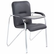 Кресло со столом BRABIX «Samba CF-108 BOX-2», хром каркас, кожзам черный, разобрано, 533218