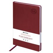 Ежедневник датированный 2026 БОЛЬШОЙ ФОРМАТ 210х297 мм, А4, BRAUBERG «Favorite», под кожу, бордо, 117240
