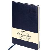 Ежедневник датированный 2026 БОЛЬШОЙ ФОРМАТ 210х297 мм, А4, BRAUBERG «Imperial», под кожу, синий, 117247