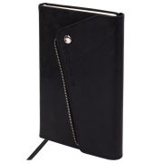 Ежедневник датированный 2026, А5, 145х213 мм, BRAUBERG «Jacket», под кожу, клапан, держатель, черный, 117399