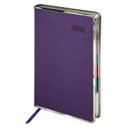 Ежедневник датированный 2026 А5 148х218мм GALANT «Infinity Silver», под кожу, фиолетовый, 117498