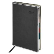 Ежедневник датированный 2026 А5 148х218 мм, GALANT «Infinity Silver», под кожу, серый, 117499