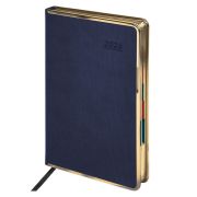 Ежедневник датированный 2026 А5 148х218 мм, GALANT «Infinity Gold», под кожу, темно-синий, 117503