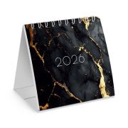 Календарь-домик настольный на гребне, 2026 г., BRAUBERG, 101х101 мм, «Black marble», 117279