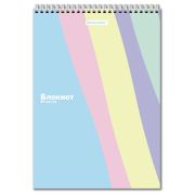 Блокнот БОЛЬШОЙ ФОРМАТ А4, 200х290 мм, 80 л., гребень, подложка, клетка, кросс-серия «PASTEL», BRAUBERG, 117032