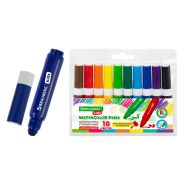 Фломастеры суперсмываемые толстые для малышей BRAUBERG KIDS, 10 цветов, ПВХ-упаковка, 152605