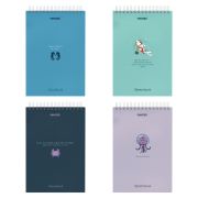 Скетчбук, белая бумага 100 г/м2, 140х201 мм, 60 л., гребень, жёсткая подложка, FUNSTER (ФАНСТЕР), АССОРТИ Ocean, 116902