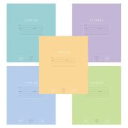 Тетрадь 24 л., HATBER-ECO клетка, офсет №2 ЭКОНОМ, обложка картон, PUREcolour (микс в спайке), 092112, 24Т5C1