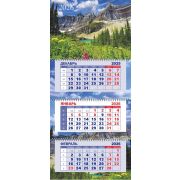 Календарь квартальный на 3-х спиралях 3-х блочный 2026 Серия Бизнес - «Лето в горах», Lamark