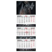 Календарь квартальный 2026 г., 3 блока, 3 гребня, бегунок, мелованная бумага, BRAUBERG EXTRA, «Символ года», 116812