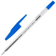 Ручка шариковая STAFF «Basic BP-66 CLASSIC», СИНЯЯ, корпус прозрачный, узел 1 мм, линия письма 0,5 мм, 144455