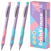 Карандаш механический 2 мм ERICH KRAUSE «ErgoLine Kids Pastel», HB, с точилкой, ассорти, 63833