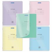 Тетрадь пластиковая обложка (прозрачная) 12 листов, клетка, BRAUBERG «Smart Cover», АССОРТИ (микс в спайке), 405022