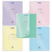 Тетрадь пластиковая обложка (прозрачная) 18 листов, линия, BRAUBERG «Smart Cover», АССОРТИ (микс в спайке), 405031