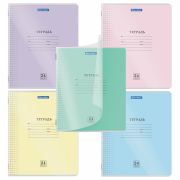 Тетрадь пластиковая обложка (прозрачная) 24 листа, клетка, BRAUBERG «Smart Cover», АССОРТИ (микс в спайке), 405036