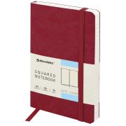 Блокнот МАЛЫЙ ФОРМАТ (100x150 мм) А6, BRAUBERG «Metropolis Ultra», под кожу, 80 л., клетка, красный, 111026