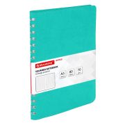 Бизнес-тетрадь на гребне А5 148x218 мм, BRAUBERG «Office PRO», под кожу, клетка, 80 л., бирюзовая, 111043