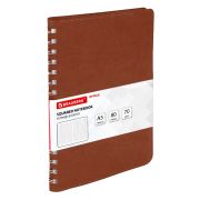 Бизнес-тетрадь на гребне А5 148x218 мм, BRAUBERG «Office PRO», под кожу, клетка, 80 л., коричневая, 111044