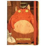Скетчбук, белая бумага 120 г/м2, 145х203 мм, 80 л., резинка, твердый, FUNSTER (ФАНСТЕР), «Пухляши», 116898