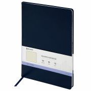 Тетрадь БОЛЬШОЙ ФОРМАТ (200x252 мм) В5, BRAUBERG «Metropolis Extra», под кожу, клетка, 80 л., синий, 111049