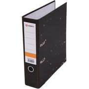 Папка-регистратор Lamark 75мм черный мрамор, металл.окантовка, металл.кольцо, 50 шт/упак, разобранная