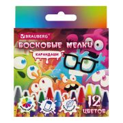 Восковые мелки BRAUBERG «МОНСТРИКИ», 12 цветов, 273238