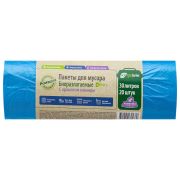 Мешки для мусора биоразлагаемые 30 л, синие, в рулоне 20 шт., ПНД 6 мкм, 50х58 см, «ЭКОЛАЙФ», ЭЛБ302045С