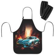 Фартук с нарукавниками для уроков труда ЮНЛАНДИЯ, регулировка по росту, 46х54 см, «Fire car», 273768