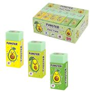 Ластик FUNSTER (ФАНСТЕР) «AVOCADO», 50х21х16 мм, прямоугольный, картонный держатель, экологичный ПВХ, ассорти, 272723