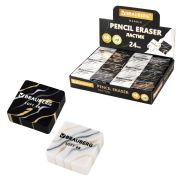 Ластик BRAUBERG «MARBLE», 34х34х11 мм, квадратный, экологичный ПВХ, ассорти, 272726