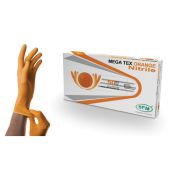 Перчатки нитриловые сверхпрочные с текстурой SFM MEGA TEX ORANGE, Германия, 25 пар (50 штук), размер M (средний), 4036534913208