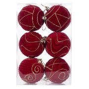 Шары елочные 6 шт., 8 см, «Burgundy Charm», пластик, софт-тач, бургунди, ЗОЛОТАЯ СКАЗКА, 592453