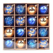 Шары елочные 16 шт., 8 см, «Blue&Gold», пластик, золото/синий, ЗОЛОТАЯ СКАЗКА, 592454