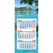 Календарь квартальный МИНИ 3-х блочный на 1 спирали 2026 «Лето на море», Lamark
