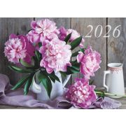 Календарь квартальный на 3-х спиралях 3-х блочный 2026 «Пионы», Lamark