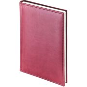 Ежедневник 2026 Lamark Latte A5 бордовый, 352 стр., искусственная кожа, белый блок, прошивка по периметру, перфорация угла, ляссе.