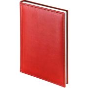 Ежедневник 2026 Lamark Latte A5 красный, 352 стр., искусственная кожа, белый блок, прошивка по периметру, перфорация угла, ляссе.