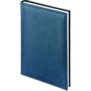 Ежедневник 2026 Lamark Latte A5 синий, 352 стр., искусственная кожа, белый блок, прошивка по периметру, перфорация угла, ляссе.