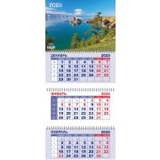 Календарь квартальный на 3-х спиралях 3-х блочный 2026 «Байкал - озеро желаний», Lamark
